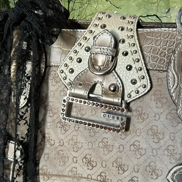 Y2K 90s Vintage Guess Leather Bag - Picture 2 of 9